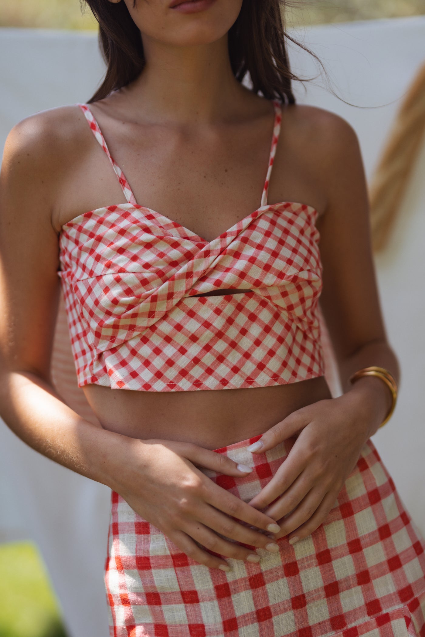 FRANCESCA top - RED VICHY
